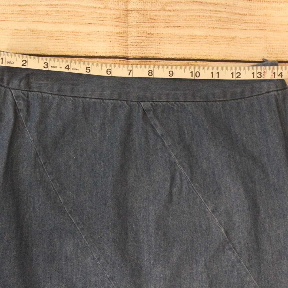Y2K Denim Asymmetrical Distressed Midi Skirt - Picture 6 of 8